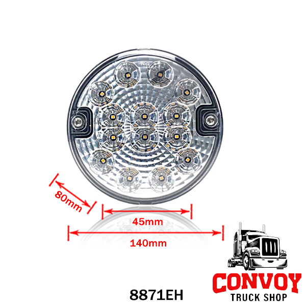 Large Round LED Reverse Lamp 12/24V