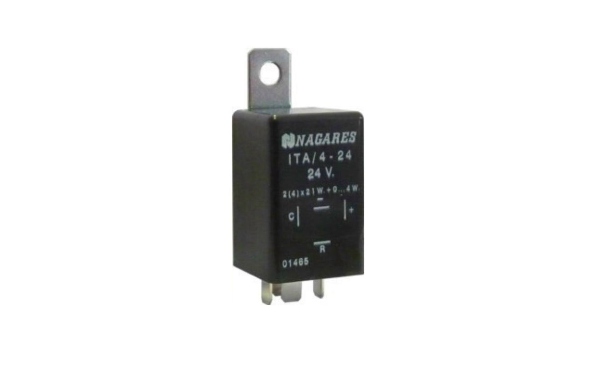 Electronic 24V Flasher Relay, 4-Pin, French Standard