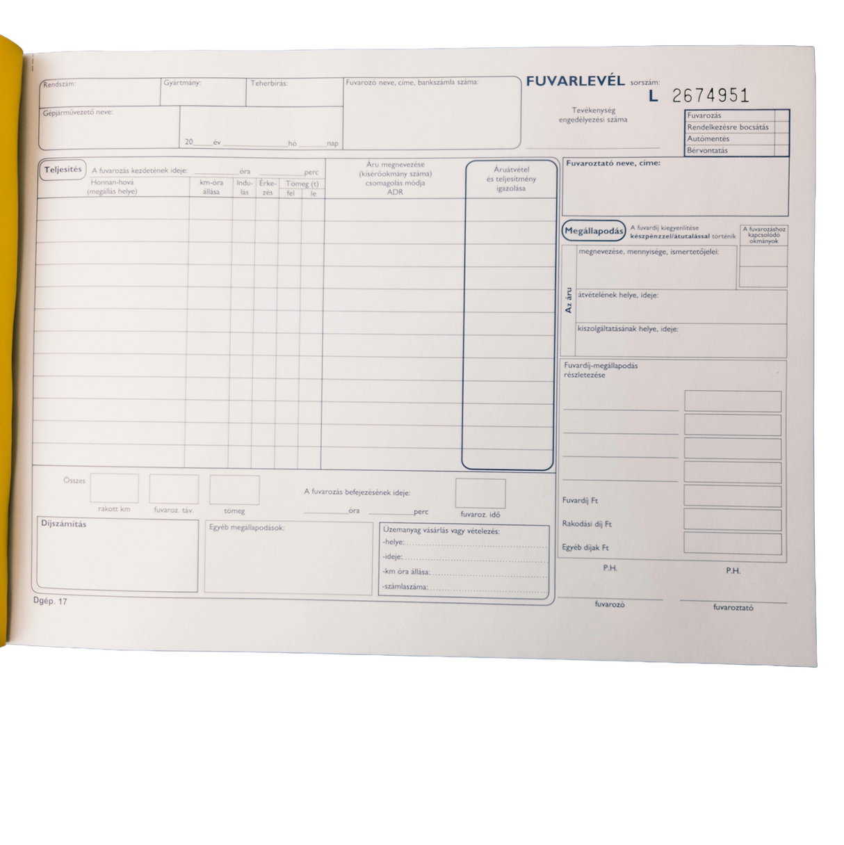 DG17 Consignment Note A4 50 x 3 Sheets
