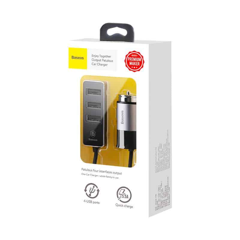 Baseus Enjoy Together 4-Port Car USB Charger 5.5A