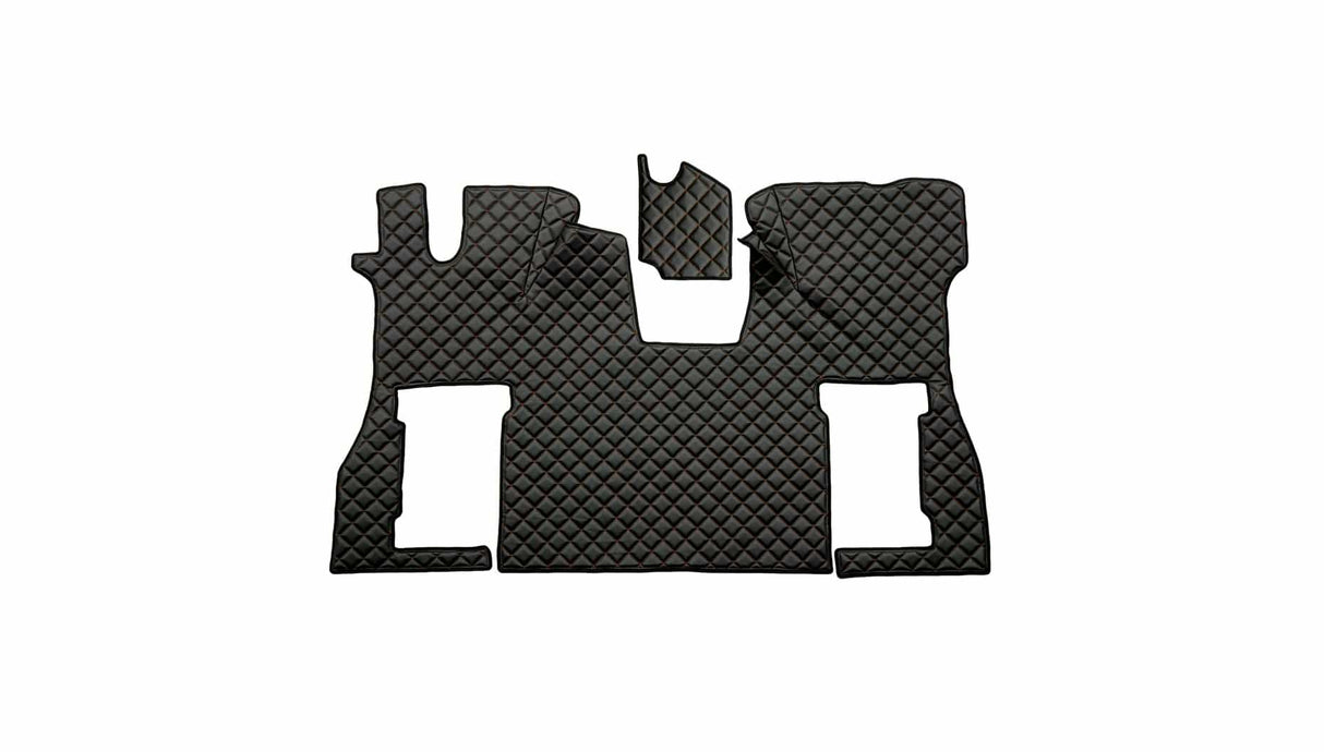 Quilted Faux Leather Floor Mat Set for Scania S (2017+) Flat-Floor Cab