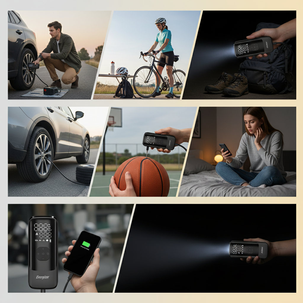 Energizer Mini Compressor Power Bank with Flashlight