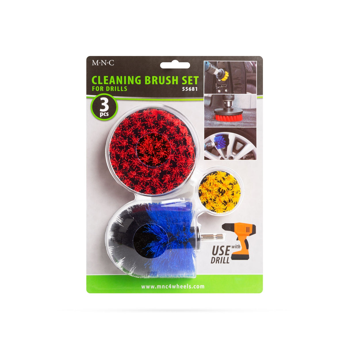 Set de cepillos de limpieza para taladro – 3 piezas