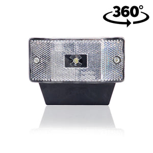 White LED Position Lamp with Trapezoid Prism and Holder