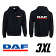 Felpa nera con cappuccio e logo DAF