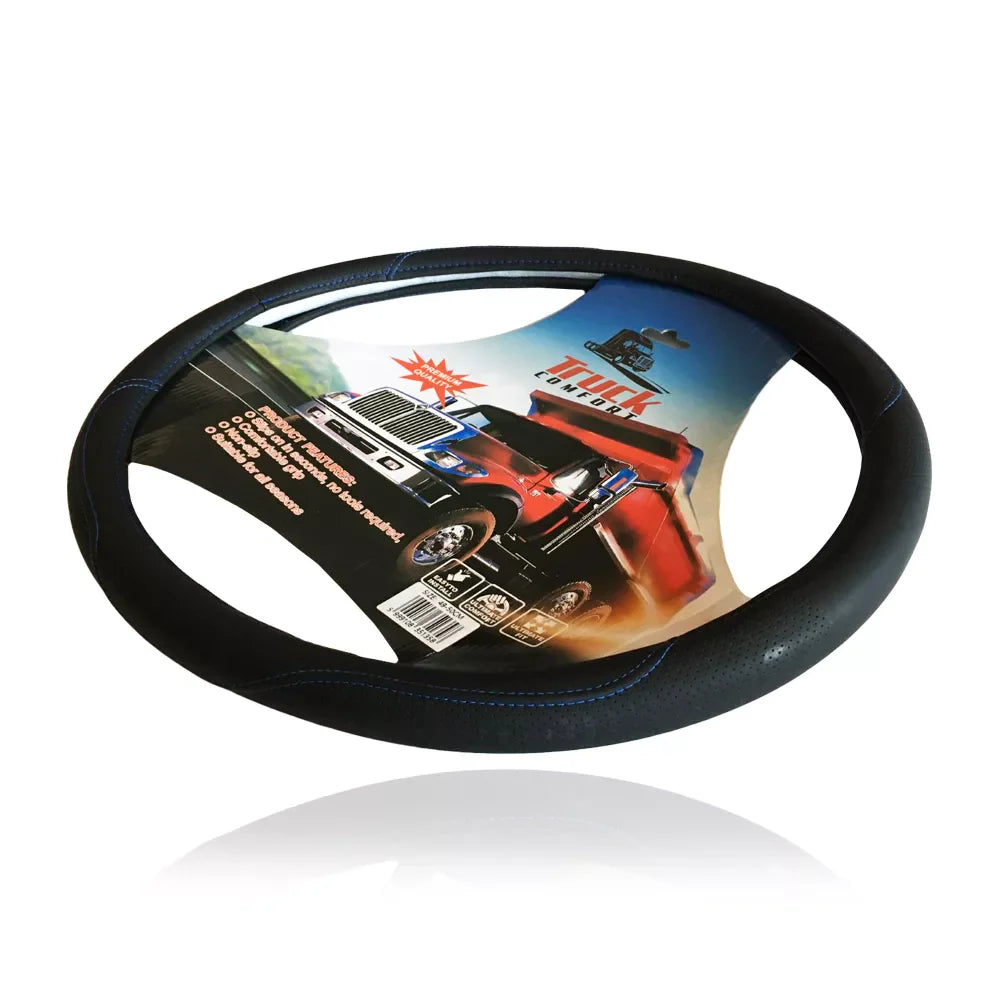 Patterned Leather-Effect Steering Wheel Cover