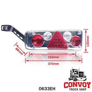 Rear Lamp for Kögel with Triangular Reflector and LED Rubber Lamp