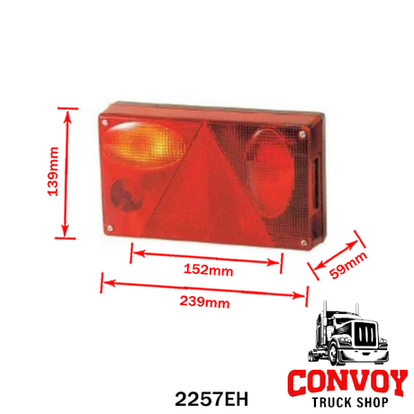 Trailer Lamp with Triangular Prism Lens