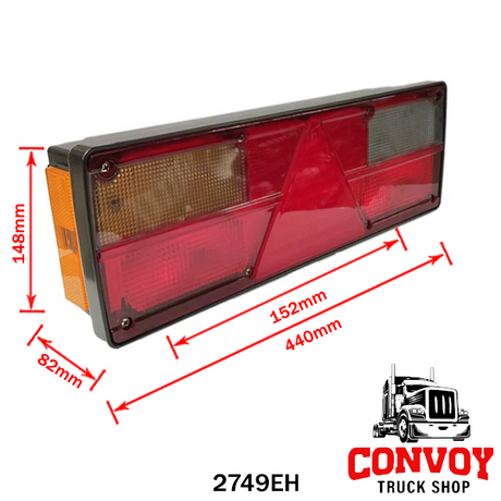7-Chamber Rear Lamp with Triangle Reflector for Kögel Trailers