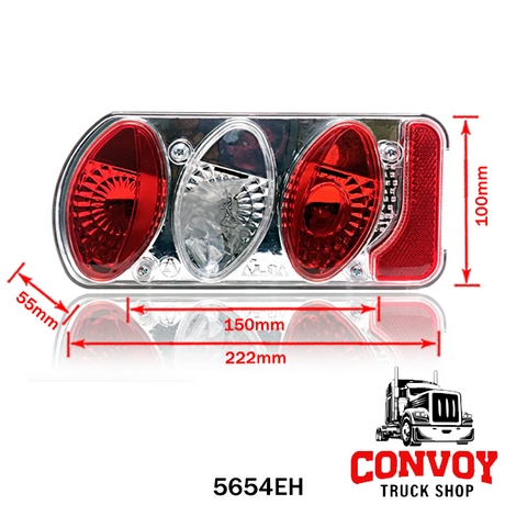 Universal Rear Lamp Clear 5-Function with Reflector