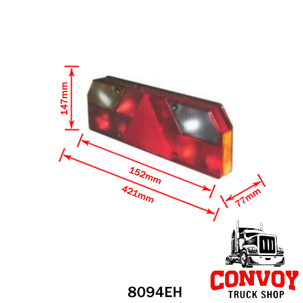 Rear Lamp Lens for Kögel and Krone Trailers – Angled Corner