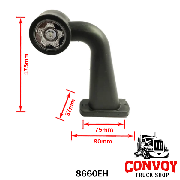 Wide-Angle LED Marker Lamp with Elbow Arm and Star Pattern