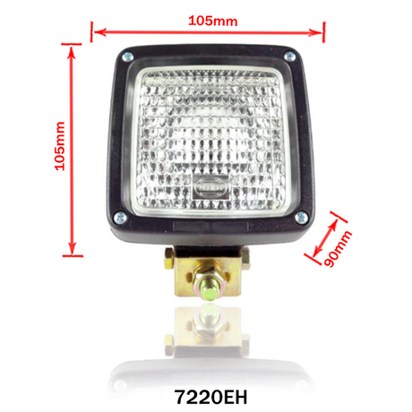 Small Square Work Lamp with Wide Beam