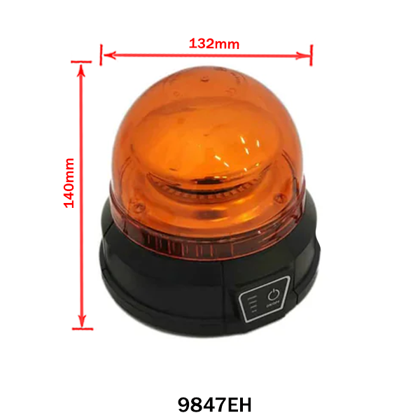 Rechargeable LED Amber Strobe Light with Magnetic Base - Low Profile