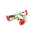 Automatischer T-Steckverbinder für Luftleitungen, 4–12 mm – Schnellkupplung aus vernickeltem Messing