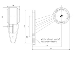 Straight Arm LED Side Marker Light with Microprism Lens