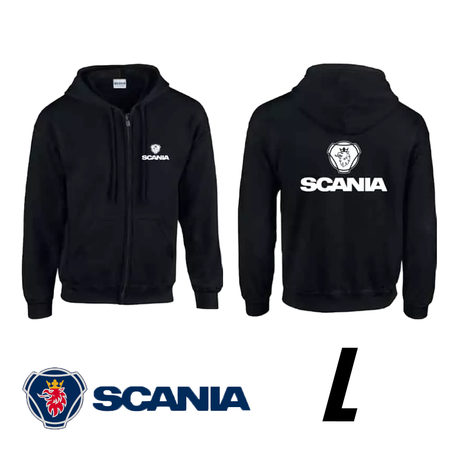 Black Scania Logo Zip-Up Hoodie
