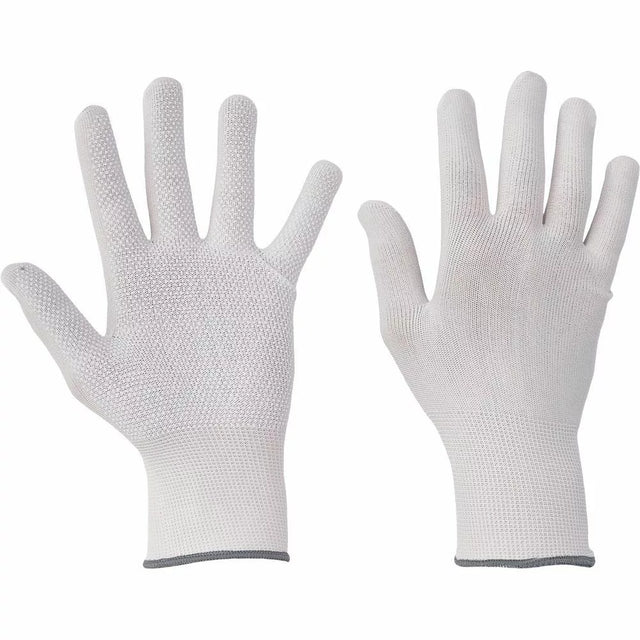 BUSTARD EVO LIGHT Work Glove, White with PVC Dots on Palm - Size 12