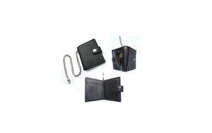 Leather Wallet with Black Chain