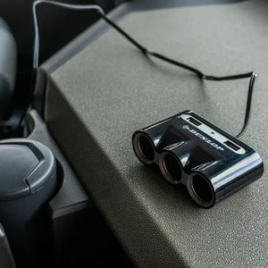 3-Socket Car Cigarette Lighter Splitter with 2 USB Ports