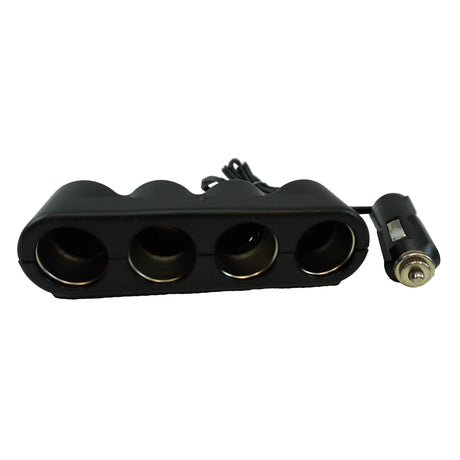 4-Socket Car Cigarette Lighter Splitter with Red LED Indicator