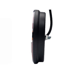 Round LED Tail Light with Indicator Strip, Clear Lens, 12/24V