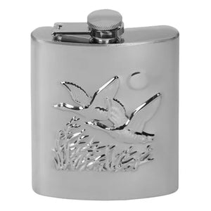Metal Hip Flask with Engraved Wild Duck Design – 240 ml