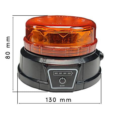 Lampada lampeggiante LED gialla ultrapiatta con base magnetica e telecomando