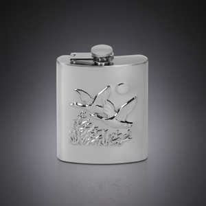 Metal Hip Flask with Engraved Wild Duck Design – 240 ml